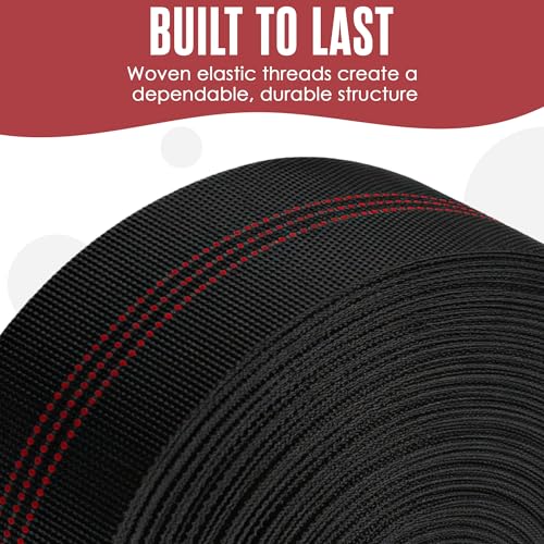 Chair Webbing, Upholstery Strapping, Elastic Furniture Repair, 2IN x 160FT - size: 2 Inch X 160 Feet