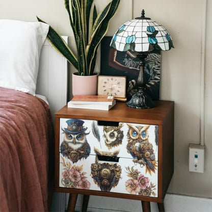 OLYCRAFT 3pcs/Set Mechanical Rub on Transfers for Furniture and Crafts 6x12 Inch Steampunk Owl Furniture Decals Furniture Transfer Stickers with 1pc Scraper for Wood Furniture Decor Scrapbooking - style: Cat