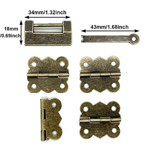 Antique Bronze Butterfly Hasp Latch Vintage Padlock Lock Hardware Kit