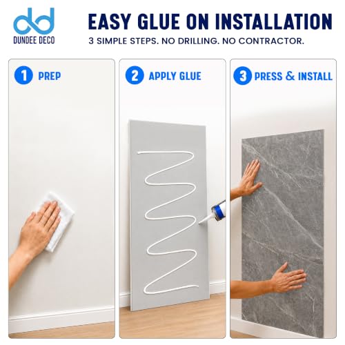 Dundee Deco Faux Stone Wall Panels, Dark Grey, 2x4 ft, 4 Pack - color: Dark Gray, size: 31 sq ft; 24" x 47", Pack of 4