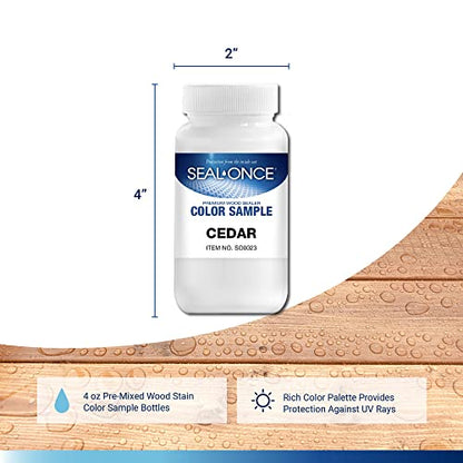 SEAL-ONCE Color Sample Semi-Transparent Wood Stain, Cedar, 4 oz - color: Cedar