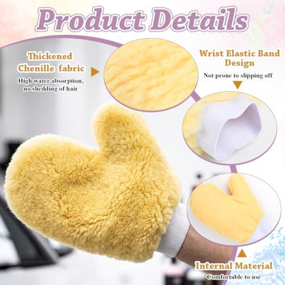 10 Pcs Painters Mitt Gloves with Thumb and 200Pcs Plastic Disposable Gloves