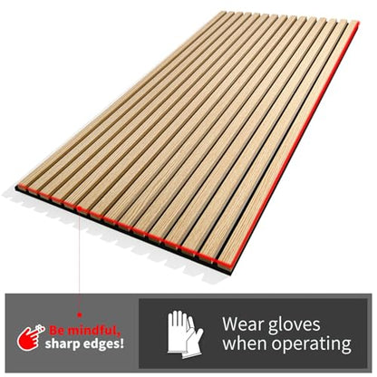 Art3d 6-Pack Soundproof Wood Slat Wall Panel, 94.5 x 7.9 in, Matte Black - color: Matte Black, size: 6Pcs - 94.5 * 7.9 inch