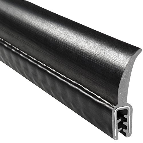 TRIM-LOK Co-Extruded Wiper Flap Trim Seal, EPDM Dense Rubber Weather Stripping and Edge Trim, 0.925-Inch Flap Length, 0.050-Inch to 0.090-Inch Edge, 0.444-Inch Leg, 25-Foot Length, Black Finish