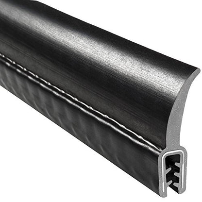 TRIM-LOK Co-Extruded Wiper Flap Trim Seal, EPDM Dense Rubber Weather Stripping and Edge Trim, 0.925-Inch Flap Length, 0.050-Inch to 0.090-Inch Edge, 0.444-Inch Leg, 25-Foot Length, Black Finish