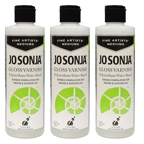 Jo Sonja Polyurethane Varnish Gloss 8oz Bottle - Three Pack - size: 8oz - 3 Pack