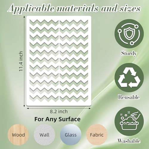 12Pcs Geometric Texture Stencils for Crafts Reusable(11.4X8.2 Inch) - color: Texture 6