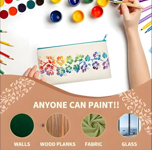 16 Flower Border Stencils for Painting, Vine Edges for Wood Signs 12x3 - color: Flower 16PCS