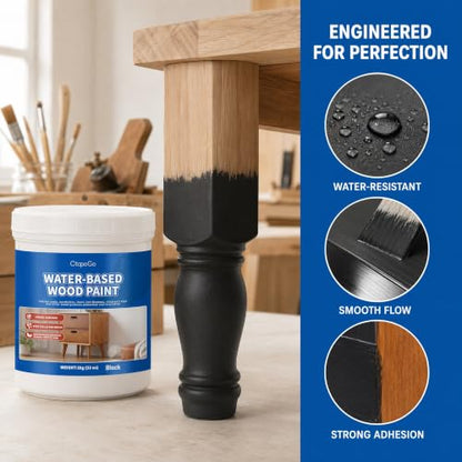 Wood Furniture Paint, Black, 16 fl oz - color: Black, size: 16 Fl Oz (Pack of 1)