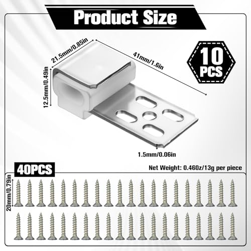10 PCS Couch Spring Clips, Upholstery Clips for Furniture Spring Clip Ek Clip 15.7"x8.6" Sofa Chair Zig zag Furniture Springs Repair for Chair Couch Sofa Replacement Parts, 40 Screws