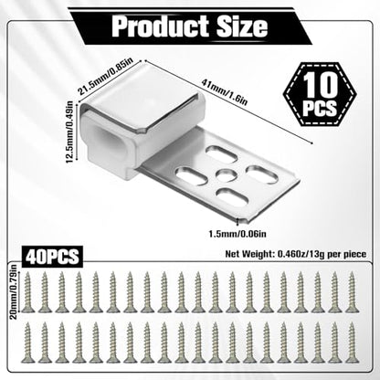 10 PCS Couch Spring Clips, Upholstery Clips for Furniture Spring Clip Ek Clip 15.7"x8.6" Sofa Chair Zig zag Furniture Springs Repair for Chair Couch Sofa Replacement Parts, 40 Screws