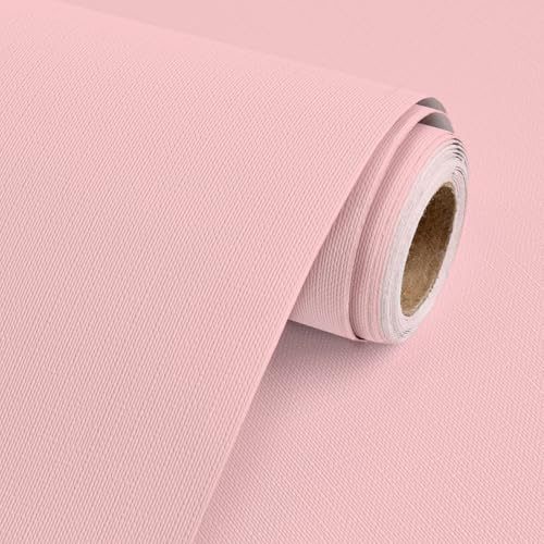 Rugreat Matte Pink Peel and Stick Wallpaper Solid Modern 118inL 15.7inW - color: Pink, size: 15.7" x 118"