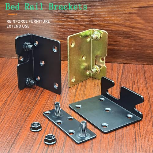 Bed Rail Brackets Bed Frame Hardware Black - color: Black, size: Large