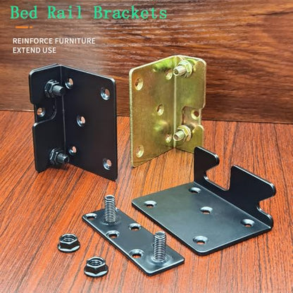Bed Rail Brackets Bed Frame Hardware Black - color: Black, size: Large