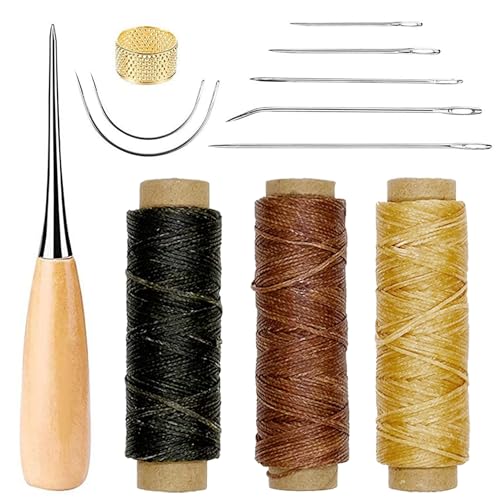 Yayatty Upholstery Repair Sewing Kit, Heavy Duty Sewing Kit, Needle and Thread for Hand Stitching Sofa Shoe Backpack Craft DIY, 12 PCS