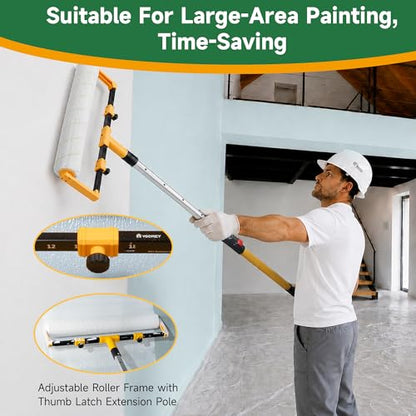 VOOMEY 18 Inch Paint Roller Kit, 23 Pcs Professional Large Painting Kit - size: 23pc