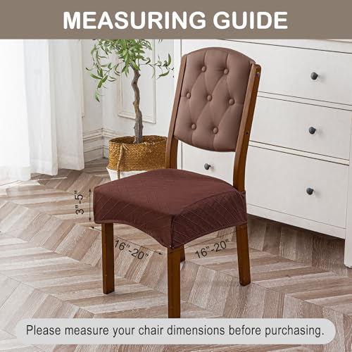 Genina Waterproof Chair Covers for Dining Room,Set of 2,Chocolate - color: Chocolate, size: 2PCS