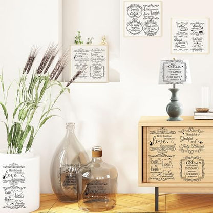12 Pcs Stickers Rub-On Transfers for Furniture & Crafts, 6 x 6 Inch - style: Vintage