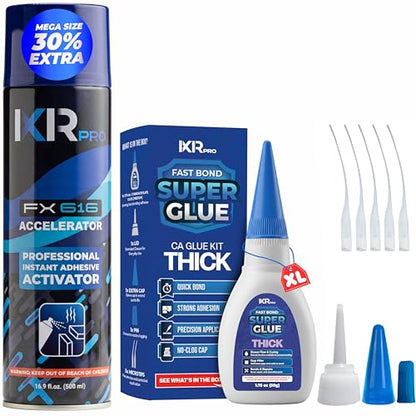 ixirpro CA Glue with Activator, Thick, for Gap-Filling, 1.75oz + 16.9oz Kit - size: 1 Pack