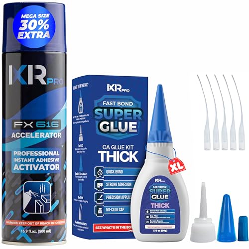 ixirpro CA Glue with Activator, Thick, for Gap-Filling, 1.75oz + 16.9oz Kit - size: 1 Pack