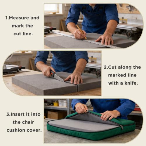 AddGrace 4 Pack High-Density Upholstery Foam Padding for Chairs 20"x20"x2"