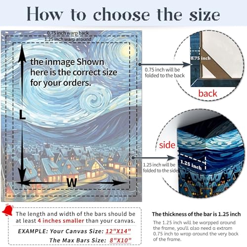 Canvas Stretcher Bars 30x40 Inch Frame Kit, Available in 25+ size Wood Stretcher Bars for Home and Office, Gallery Wrap Wall Arts Supply for Oil Painting, Poster, Picture & Paint by Numbers - size: 30"X40"