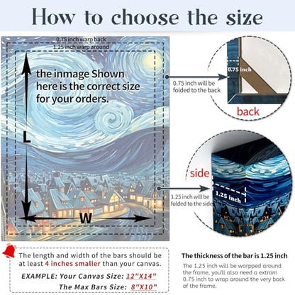 Canvas Stretcher Bars 10x10 Inch Frame Kit, Available in 25+ size Wood Stretcher Bars for Home and Office, Gallery Wrap Wall Arts Supply for Oil Painting, Poster, Picture & Paint by Numbers - size: 10"X10"