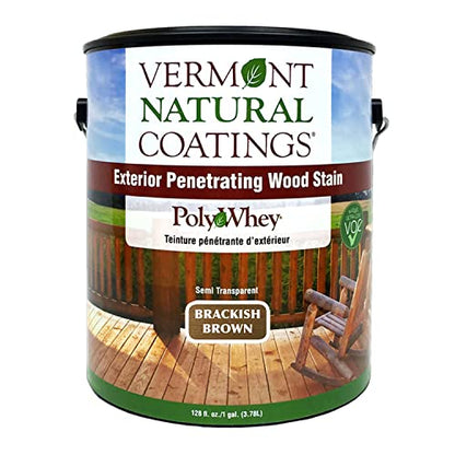 Vermont Natural Coatings PolyWhey Exterior Penetrating Stain - Brackish Brown - Gallon - color: Brackish Brown, size: Gallon