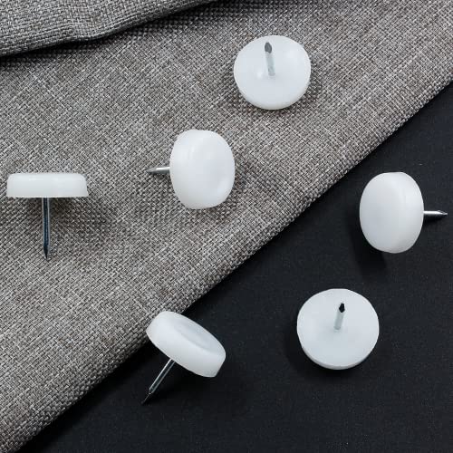 18mm Nail On Furniture Sliders, Round Nylon Chair Feet Glides - size: 18mm