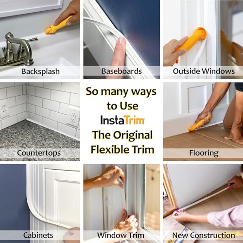 InstaTrim Flexible, Self-Adhesive Caulk Strip Sealant, 3/4" x 10', Gray - color: Gray, size: 3/4 in x 10 ft