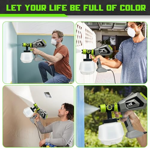 700W Paint Sprayer, Electric Paint Spray Gun with 1200ml Capacity Container, 4 Nozzle Sizes, Easy to Clean, Airless Paint Sprayer for House Painting, Cabinets, Decks, Walls, Doors, DIY Projects, etc.