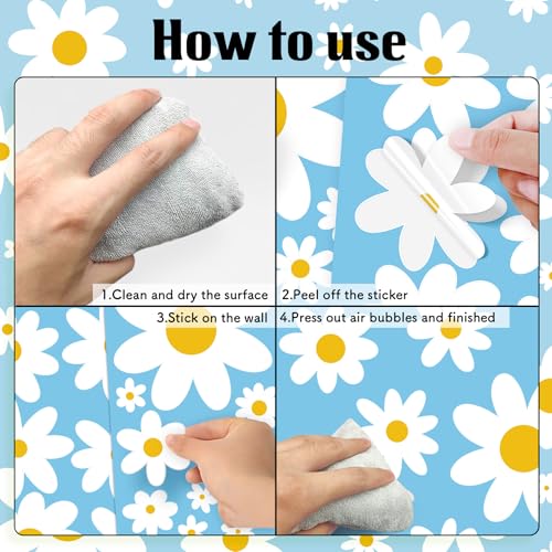 Pedel Daisy Wall Decals, 8 Sheets 96 Pcs - color: Daisy
