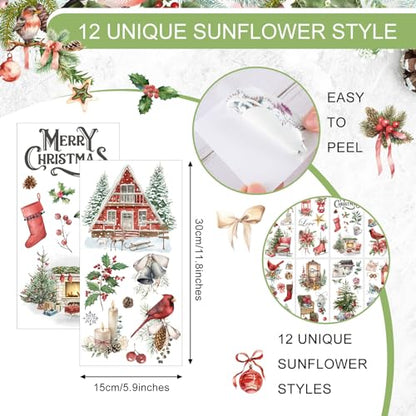 Lincia 10 Sheets Christmas Rub on Transfers for Crafts, Vintage Furniture - style: Vintage Furniture