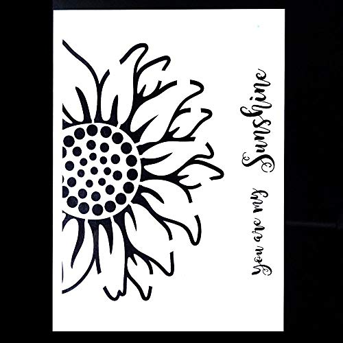 DIY Decorative Sunflower Stencil Template for Painting on Walls Furniture Crafts (A3 Size) - size: A3 Size