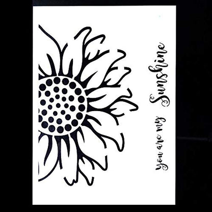 DIY Decorative Sunflower Stencil Template for Painting on Walls Furniture Crafts (A3 Size) - size: A3 Size