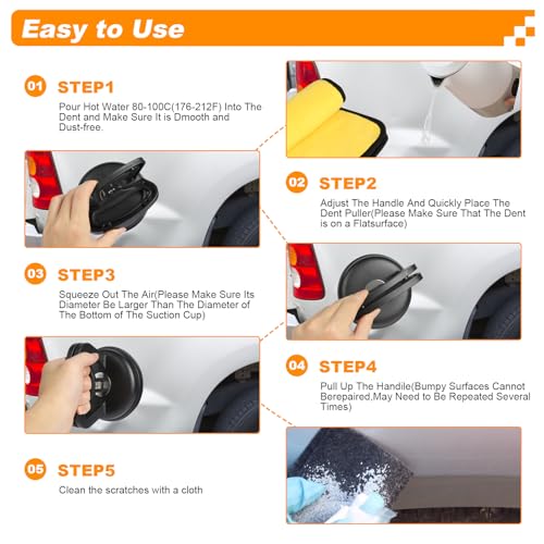 Dent Puller Suction Cup Kit, Dent Remover, (1 Orang+2 Blue)