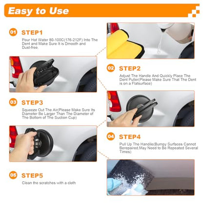 Dent Puller Suction Cup Kit, Dent Remover, (1 Orang+2 Blue)