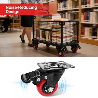 2" Caster Wheels,2 inch Heavy Duty Casters with Brake Set of 4 - size: 2 Inch (4 Pack)