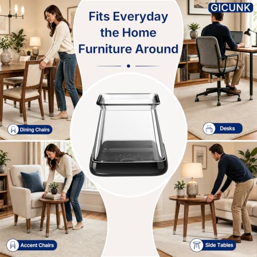 GICUNK 28 Pcs Chair Leg Floor Protectors for Carpet Square Clear - size: Square M