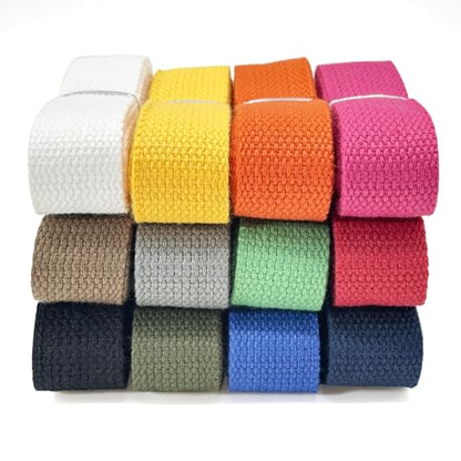 Multi-Color Cotton Webbing 1in x 24Yards - color: Multicolor