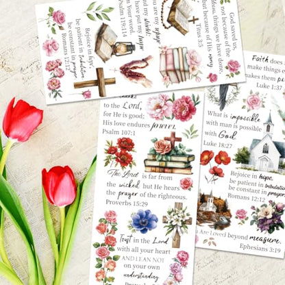 3 Sheets Classical Bible Rub On Transfers for Crafts-5.9 x 11.8 inches Easy-to-use Rub on Transfer Decals for Wood,Glass, Leather,Porcelain,Craft Projects-Home Decoration Stickers - style: Biblical words