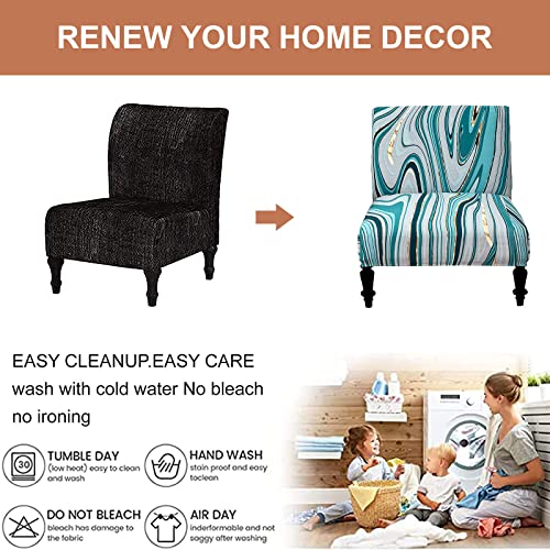 Eco-Ancheng Armless Chair Slipcover - Removable, Washable, Printed Accent Chair Covers for Living & Dining Room - color: A13
