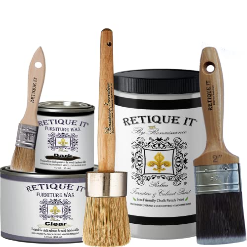 Retique It Chalk Furniture Paint by Renaissance DIY, Wax Kit, 03 Argentine - color: 03 Argentine