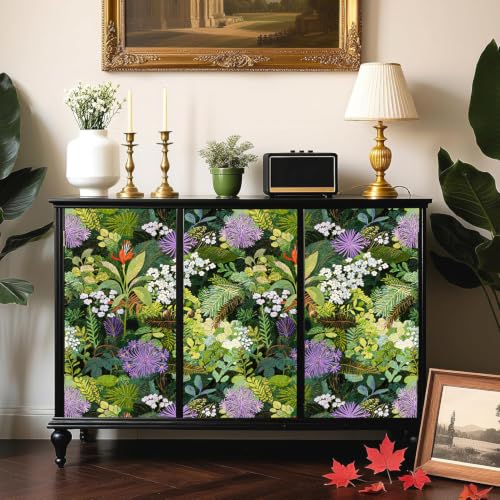 Peel and Stick Wallpaper Floral Renter Friendly Wallpaper - color: Jungle Green