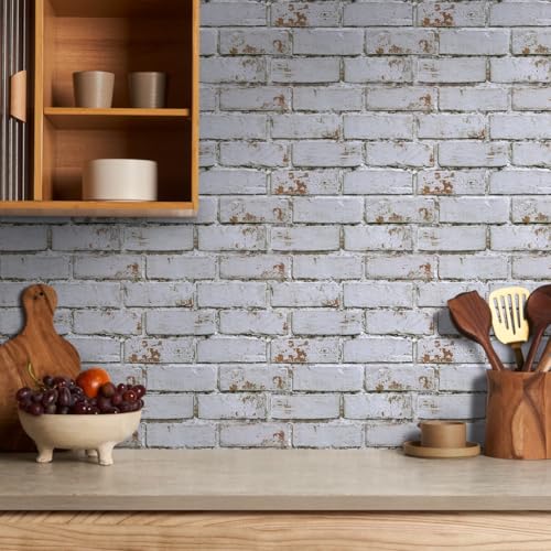 Commomy Faux Brick 3D Peel and Stick Warm White - 10 Pcs 11.8" x 11.8" - color: Brick-HGC