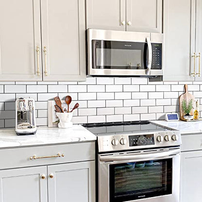 STICKGOO Peel and Stick Backsplash on Subway Tile, Glossy White - color: Polished White With Black Grout