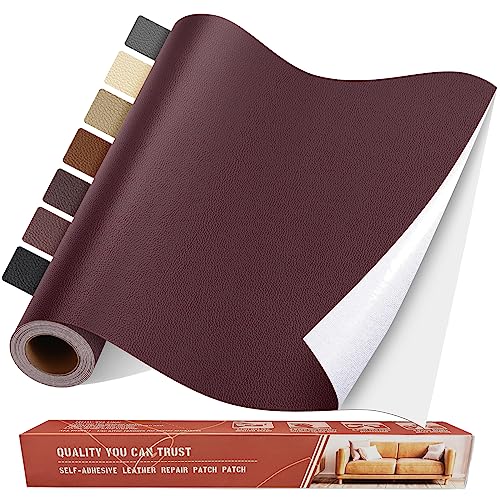 Leather Repair Tape, Self Adhesive Leather Repair Patch Kit Fuchsia - color: Fuchsia, size: 31.4x16 inch