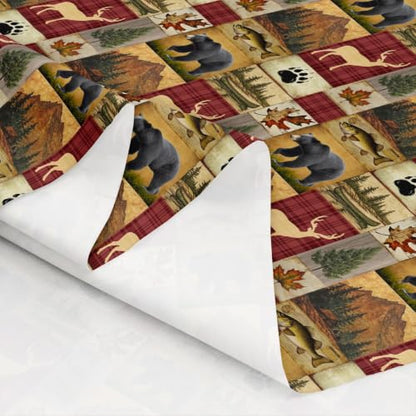 Feelyou Bear Fabric by The Yard Kids for Boys Girls Teens 2 Yard Soft Cabin - color: Chili, size: 2 Yards