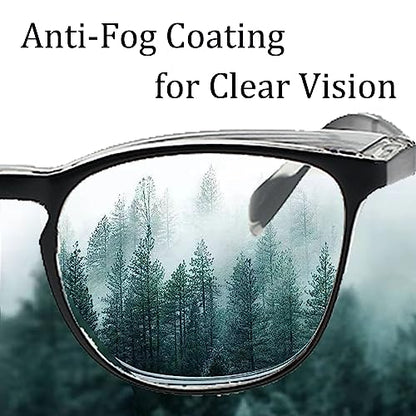 Safety Glasses for Men Women, Anti Fog Safety Goggles Comfortable Blue Light Blocking UV Protective Adult Nurse - color: Black 1pack