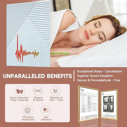 TO-TH Acoustic Wall Panels Peel and Stick Sound Proofing Panel 6Pack, White - color: White